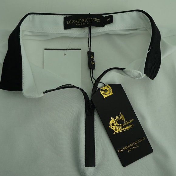 NEW TR Premium Zip Placket Polo for men White CVPL-49 Size Small - Picture 5 of 7
